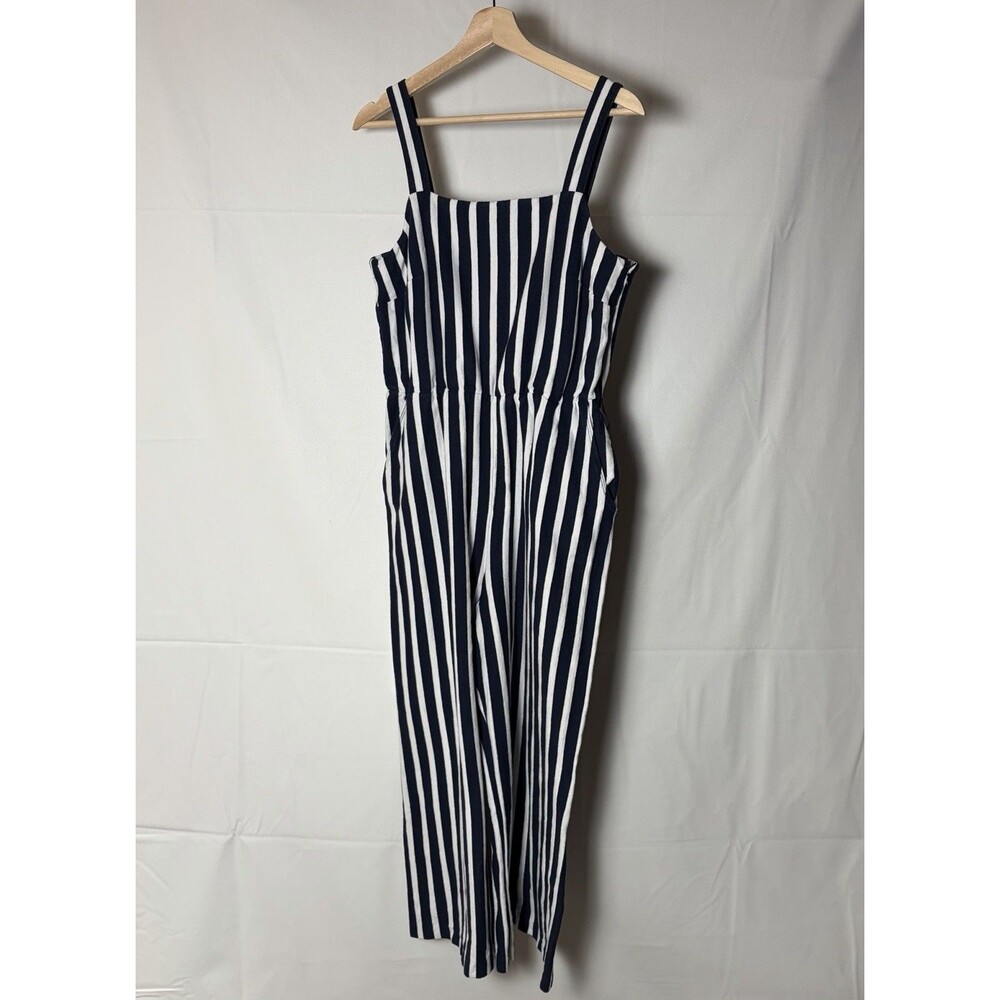 J Crew Women’s Jumpsuit Size 6 100% Cotton Wide Leg Square Neckline Pockets